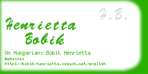 henrietta bobik business card